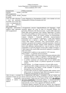 Politica Economica - Dipartimento di Giurisprudenza