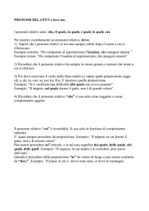 PRONOMI RELATIVI e loro uso