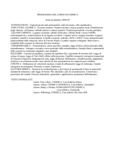 PROGRAMMA DEL CORSO DI CHIMICA