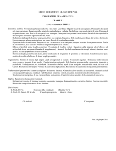 LICEO SCIENTIFICO ULISSE DINI PISA PROGRAMMA DI