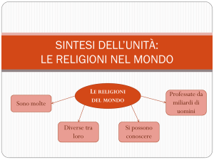 SINTESI DELL`UNITà: LE RELIGIONI NEL MONDO