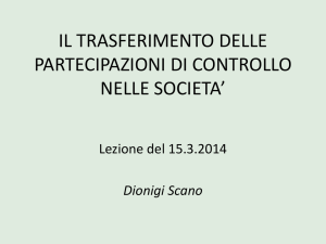 il trasferimento delle partecipazioni di controllo nelle societa