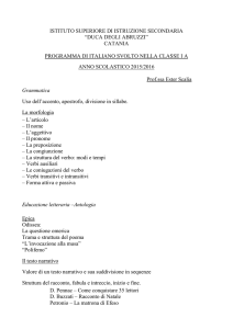 catania programma di italiano svolto nella classe ia anno