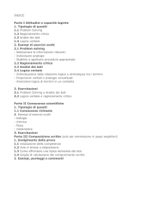INDICE Parte I Attitudini e capacità logiche 1. Tipologie di quesiti 1.1