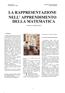 la rappresentazione nell` apprendimento della matematica