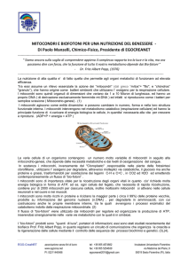 MITOCONDRI E BIOFOTONI PER UNA NUTRIZIONE DEL