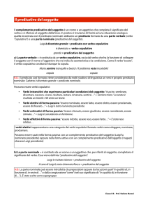Il predicativo del soggetto