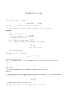 Esercizi sulle funzioni