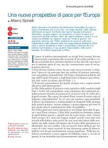 Una nuova prospettiva di pace per l`Europa