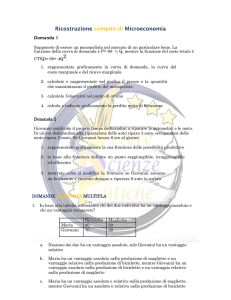 Ricostruzione compito di Microeconomia 2