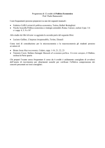 Programma di 12 crediti di Politica Economica Prof. Paolo
