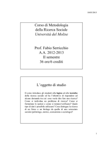 Corso di Metodologia della Ricerca Sociale