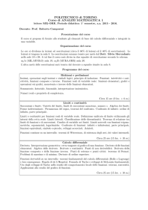 POLITECNICO di TORINO Corso di ANALISI MATEMATICA 1