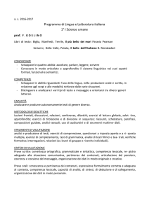 Programma di Lingua e Letteratura italiana 1° I Scienze umane