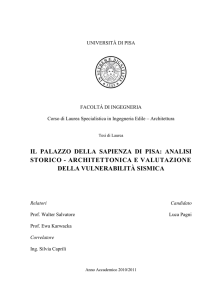 il palazzo della sapienza di pisa: analisi storico