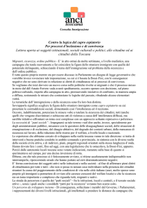 Contro la logica del capro espiatorio Per processi d`inclusione e di