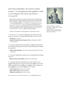 Latin Prose Composition. Per scrivere in Latino. Lezione I