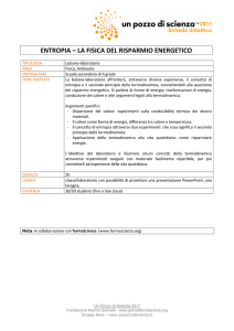 ENTROPIA – LA FISICA DEL RISPARMIO ENERGETICO