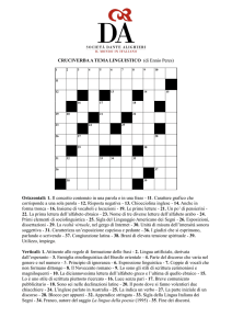 CRUCIVERBA A TEMA LINGUISTICO (di Ennio Peres) Orizzontali: 1