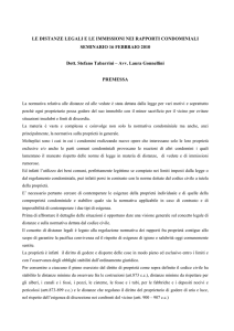 LE DISTANZE LEGALI E LE IMMISSIONI NEI