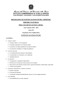 SCIENZE MATEMATICHE