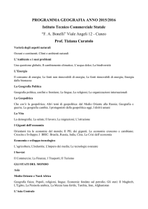 PROGRAMMA GEOGRAFIA ANNO 2015/2016 Istituto Tecnico