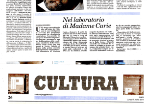 Nel laboratorio di Madame Curie