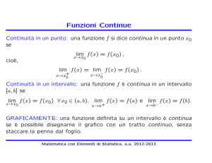 Funzioni Continue - Dipartimento di Matematica
