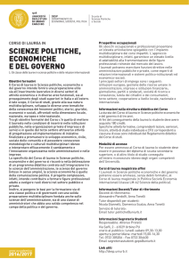 SCIENZE POLITICHE, ECONOMICHE E DEL GOVERNO