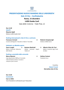 PRESENTAZIONE NUOVO RANKING DELLE UNIVERSITA
