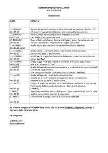 CORSO PROPEDEUTICO AL LATINO A.S. 2015