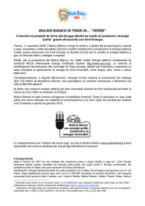 Comunicato Stampa Mulino Bianco ENEL