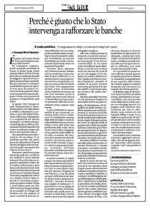 Perché è giusto che lo Stato intervenga a rafforzare le banche
