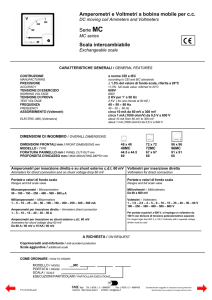 Amperometri e Voltmetri a bobina mobile per cc