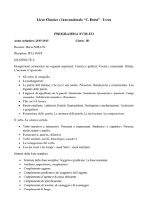 Liceo Classico e Internazionale “C. Botta” – Ivrea PROGRAMMA