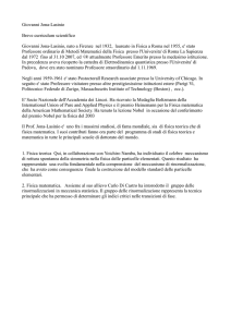 Giovanni Jona-Lasinio Breve curriculum scientifico Giovanni Jona