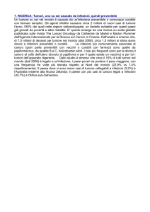 7. RICERCA: Tumori, uno su sei causato da infezioni, quindi
