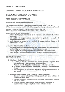 facolta`: ingegneria corso di laurea: ingegneria