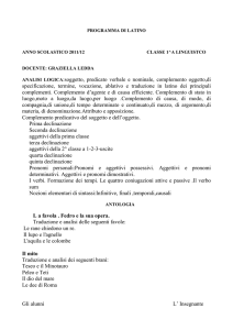 ANALISI LOGICA:soggetto, predicato verbale e