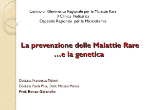 La prevenzione delle Malattie Rare