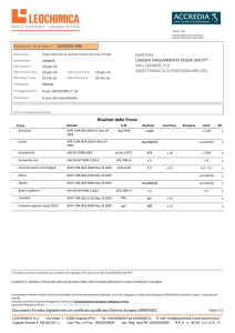 Risultati delle Prove Rapporto di prova n°: 1600026-006