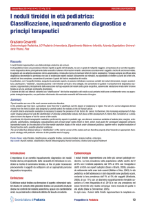 I noduli tiroidei in età pediatrica: Classificazione, inquadramento