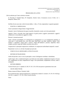 PROGRAMMA DI LATINO Libri in adozione per l`anno scolastico