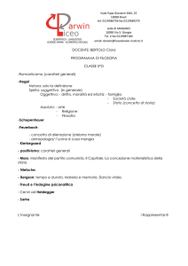 DOCENTE: BERTOLO Clara PROGRAMMA DI FILOSOFIA