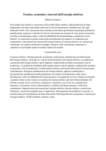 Tecnica, economia e mercati dell`energia elettrica