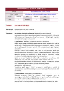 FONDAMENTI DI SCIENZE AMBIENTALI