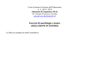 Lezione 17 - Esercitazione morfologia e lessico