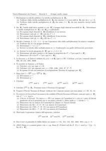 Teoria Elementare dei Numeri. Esercizi 3. Gruppi, anelli, campi. 1
