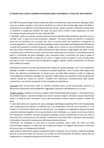 LE TERAPIE PER IL GIOCO D`AZZARDO PATOLOGICO (GAP