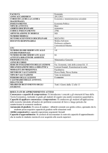 2796 NO SECS-P/01 Matematica Generale Lezioni frontali